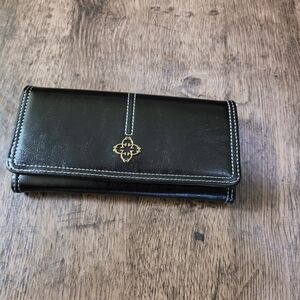 NWOT Black Long Clutch Snap Womens Wallet